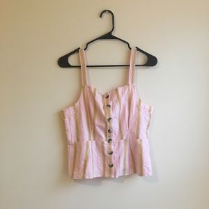 Buttoned Tank Top by Topshop